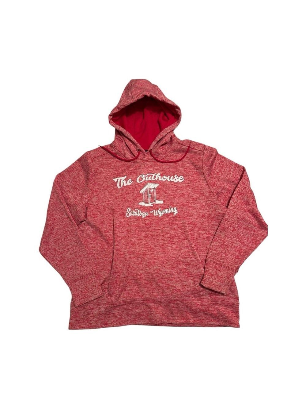 "The Outhouse" Hoodie Womens 2XL Pink Sweatshirt Kangaroo Pocket Sport-Tek WY